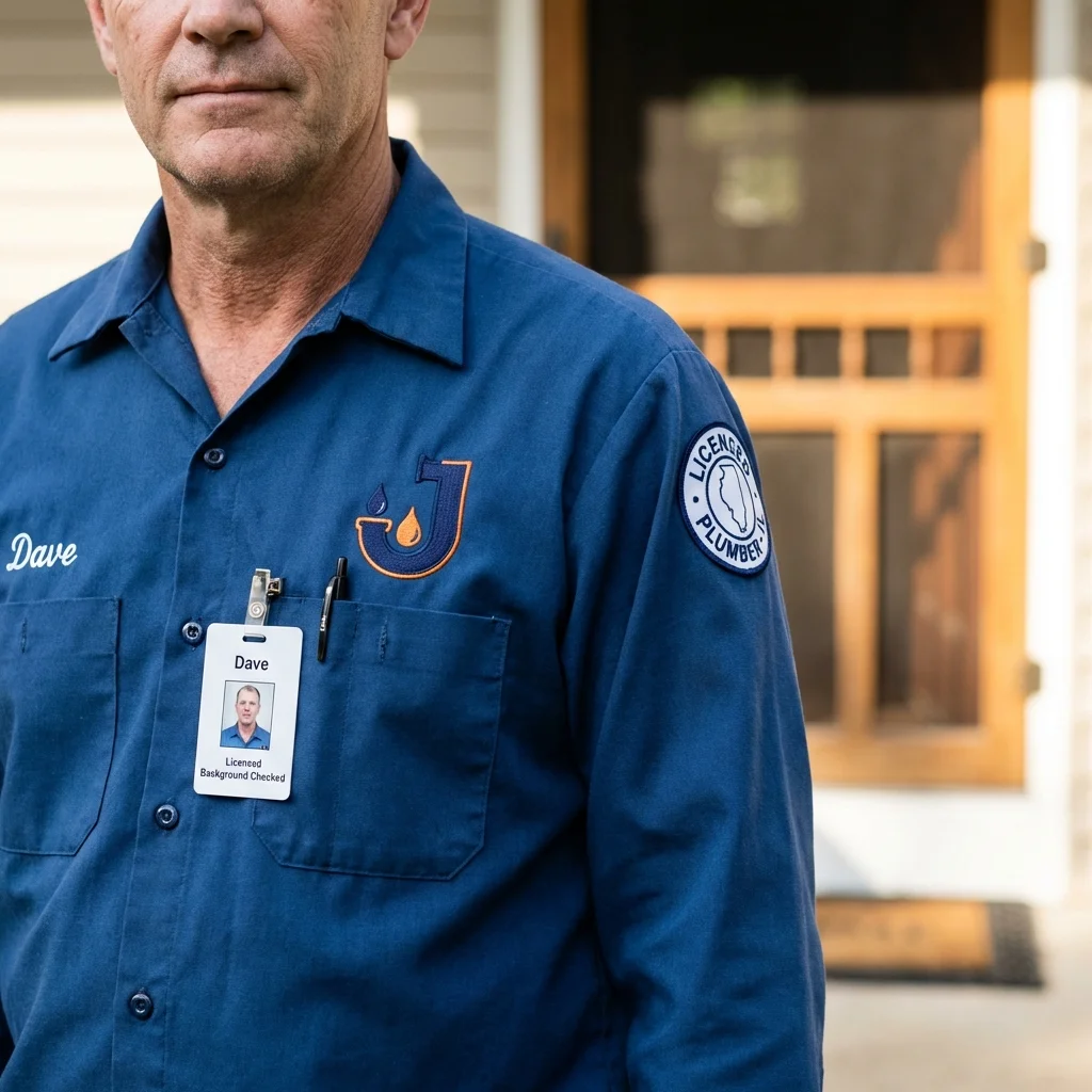 Licensed plumber showing ID badge in Saint Helena, CA